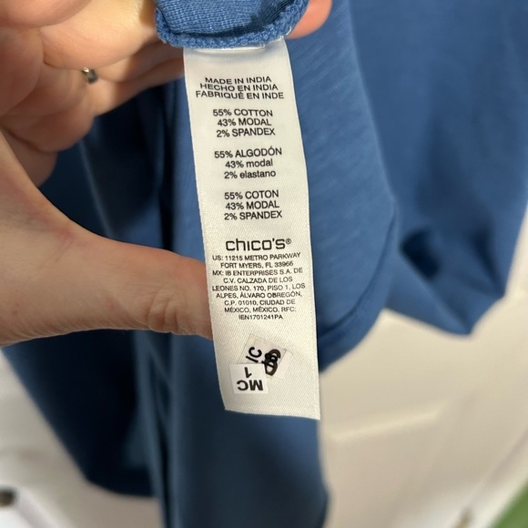 Chico’s Shoshoni High/Low Knee Dress - Bijou Blue Size Medium. Tank Style casual - Picture 7 of 10